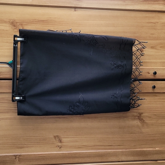 Black Embroidered Beach Wrap - Picture 2 of 2